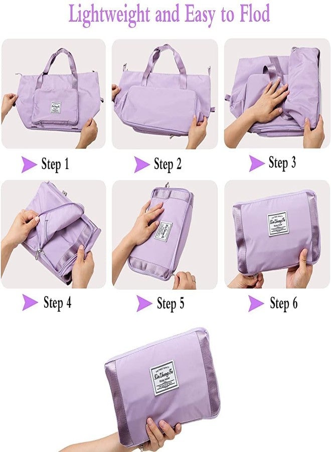 Royals hub Large Capacity Folding Travel Tote Bag, Oxford Fabric Waterproof Lightweight Foldable Travel Duffel Bag Portable Expandable Travel Bag, Dry and Wet Carry On Bag【Colors as Per Stock】 - Image 2