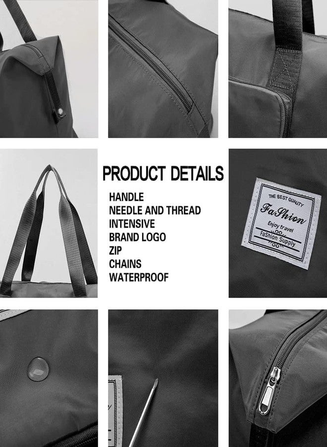 Royals hub Large Capacity Folding Travel Tote Bag, Oxford Fabric Waterproof Lightweight Foldable Travel Duffel Bag Portable Expandable Travel Bag, Dry and Wet Carry On Bag【Colors as Per Stock】 - Image 5