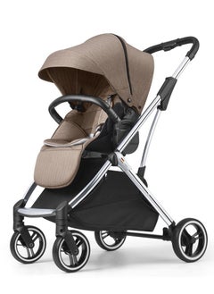 Reversible Baby Stoller,  5 Point Safety Harness, Compact Fold, Reversible Seat, Forward & Rear Facing, 0-36 Months, Brown - B108BR