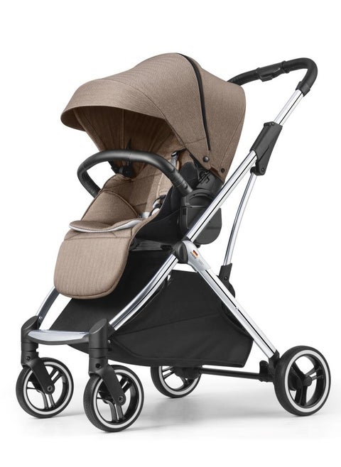 Reversible Baby Stoller,  5 Point Safety Harness, Compact Fold, Reversible Seat, Forward & Rear Facing, 0-36 Months, Brown - B108BR