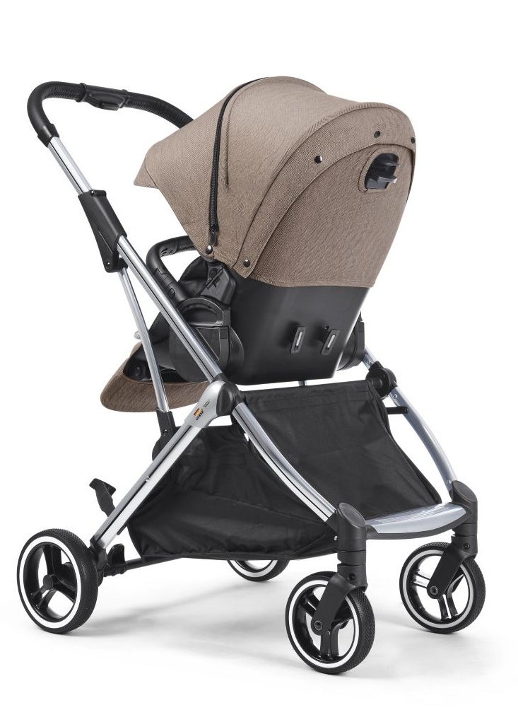GOKKE - Reversible Baby Stoller,  5 Point Safety Harness, Compact Fold, Reversible Seat, Forward & Rear Facing, 0-36 Months, Brown - B108BR - Image 1