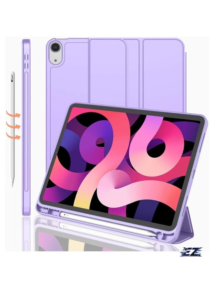 ELTRAZONE iPad Air 11 Inch Case M2 2024 – iPad Air 5th/4th Generation Case 2022/2020 10.9 Inch with Pencil Holder, Trifold Stand Smart Case – Purple, Stylish, Durable, Premium Protection for iPad - Image 1