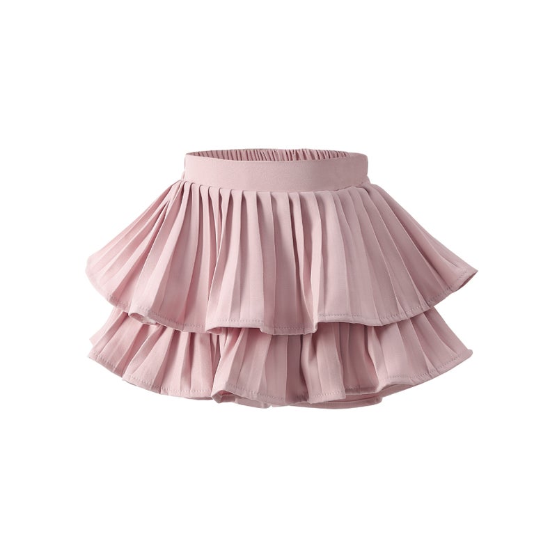 Children's Sweet Tutu Skirt Skirt Girl's Pleated Cake Skirt Overskirt White Pink Skirt Spring and Summer Suit - Image 1