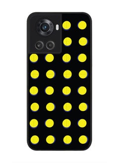 Rugged Black edge case for OnePlus 10R 5G/OnePlus Ace 5G Slim fit Soft Case Flexible Rubber Edges Anti Drop TPU Gel Thin Cover - Yellow Dots