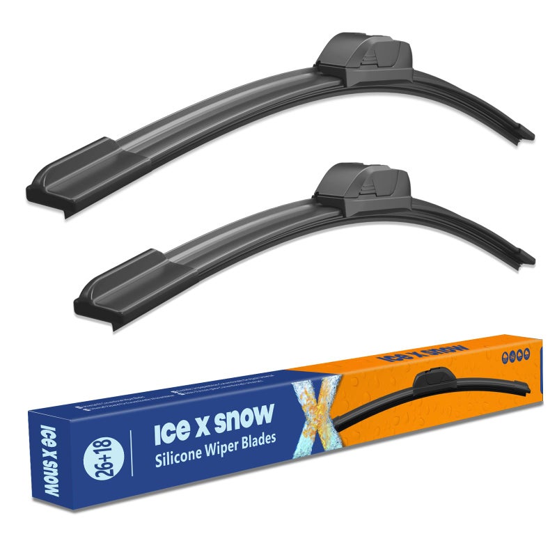 2618 Silicone Windshied Wipers Replacement for Toyota Camry 20172012 Prius 0904 Highlander 20232020 Sonata 20232011 Cherokee 2114 Honda AccordCivic Silicone Wiper Blades for Hook