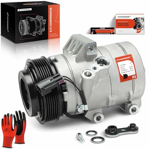 A-Premium Air Conditioner AC Compressor with Clutch Compatible with Ford Fusion 2006-2012 & Lincoln MKZ 2010, Zephyr 2006 & Mercury Milan 2006-2011, w/Oval Plug, Only for 4-3/8 "Diameter Pulley - Image 1