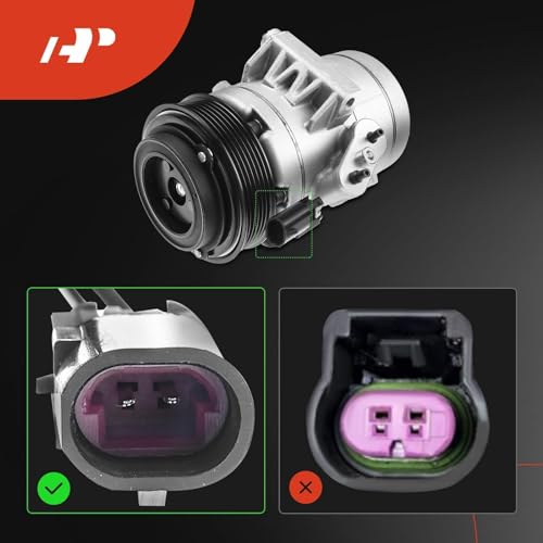 A-Premium Air Conditioner AC Compressor with Clutch Compatible with Ford Fusion 2006-2012 & Lincoln MKZ 2010, Zephyr 2006 & Mercury Milan 2006-2011, w/Oval Plug, Only for 4-3/8 "Diameter Pulley - Image 2