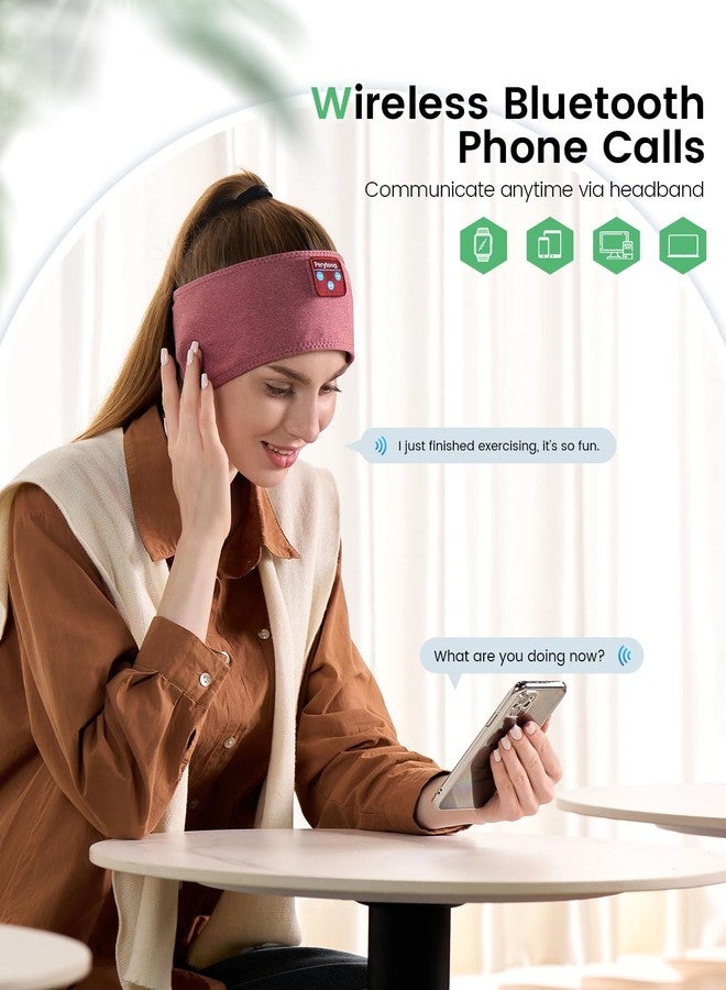 Perytong Sleep Headphones Wireless, Bluetooth Sports Headband Headphones with Ultra-Thin HD Stereo Speakers Perfect for Sleeping,Workout,Jogging,Yoga,Insomnia, Air Travel, Meditation (Brick-Red) - Image 2