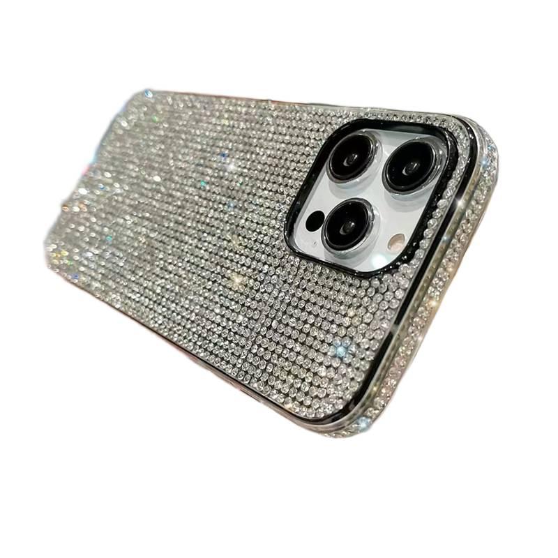 Silicone Protective Case for iPhone 15 / 15 Plus / 15 Pro / 15 Pro Max with Drop Protection and Diamond-Embedded plus Shockproof plus 3D Design in Black - Image 5