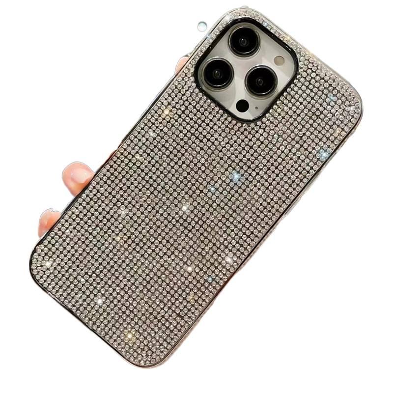 Silicone Protective Case for iPhone 15 / 15 Plus / 15 Pro / 15 Pro Max with Drop Protection and Diamond-Embedded plus Shockproof plus 3D Design in Black - Image 2