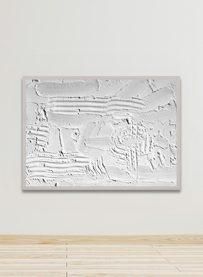 ماركتنا لوحة جدارية قماشية فنية لتزيين الحائط بتصميم تجريدي مع برواز فضي مجوف مقاس 120x80سم قطعة واحدة - Image 1