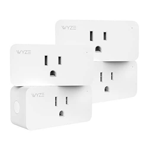 Wyze Plug, 2.4GHz WiFi Smart Plug, Compatible with Alexa, Google Assistant, IFTTT, No Hub Required, Four-Pack, White - Image 1