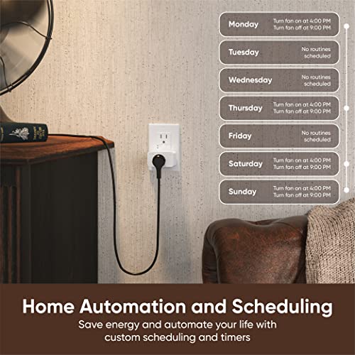 Wyze Plug, 2.4GHz WiFi Smart Plug, Compatible with Alexa, Google Assistant, IFTTT, No Hub Required, Four-Pack, White - Image 3