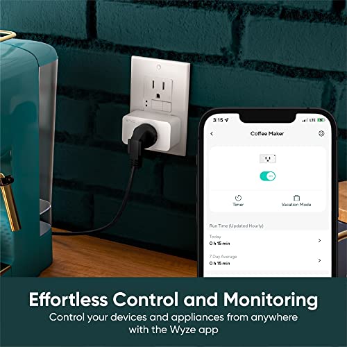 Wyze Plug, 2.4GHz WiFi Smart Plug, Compatible with Alexa, Google Assistant, IFTTT, No Hub Required, Four-Pack, White - Image 2