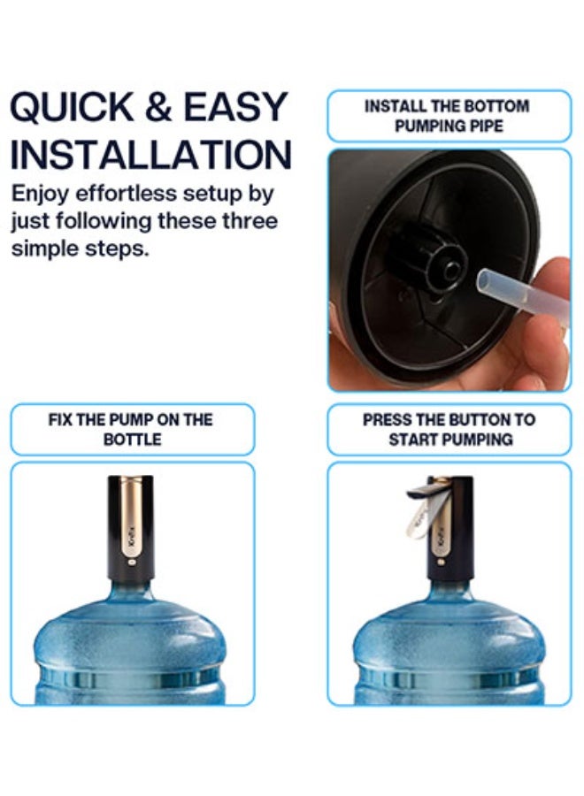 Knox Powering Generations Knox Automatic Electric Water Dispenser Pump, USB Rechargeable with 1200mah Battery, Foldable Spout, Smart LED Display, BPA-Free Material, Portable 5 Gallon Mini Water Pump For Camping, Home & Office - Image 5