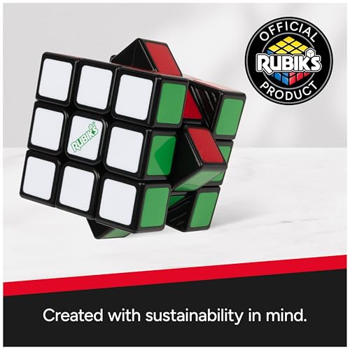 Rubik's مكعب روبيك، ري-كيوب، المكعب الأصلي 3x3 مصنوع من 100% بلاستيك معاد تدويره، لغز لحل المشكلات، لعبة مطابقة الألوان، لعبة فidget، لغز حسي، هدايا عيد الميلاد للأعمار من 8 سنوات وما فوق - Image 2