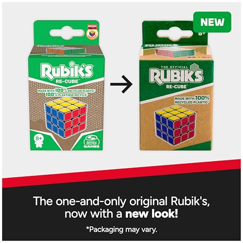 Rubik's مكعب روبيك، ري-كيوب، المكعب الأصلي 3x3 مصنوع من 100% بلاستيك معاد تدويره، لغز لحل المشكلات، لعبة مطابقة الألوان، لعبة فidget، لغز حسي، هدايا عيد الميلاد للأعمار من 8 سنوات وما فوق - Image 5