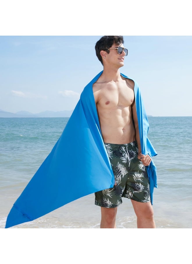 Rainleaf Xx Large 100Cm X 180Cm Blue  Microfiber Towel Perfect Travel And Sports And Beach Towel. Fast Drying Super Absorbent Ultra Compact. Suitable For Camping Backpacking Gym Beach Swi...  - Image 4