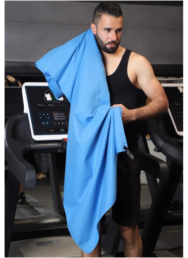Rainleaf Xx Large 100Cm X 180Cm Blue  Microfiber Towel Perfect Travel And Sports And Beach Towel. Fast Drying Super Absorbent Ultra Compact. Suitable For Camping Backpacking Gym Beach Swi...  - Image 5