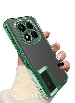 Wtech Xiaomi Redmi Note 14 Pro+ / Redmi Note 14 Pro Plus 5G 2024 PU Luxury Plating Raised Lips Camera Hole Case Cover - Dark Green  - Image 2