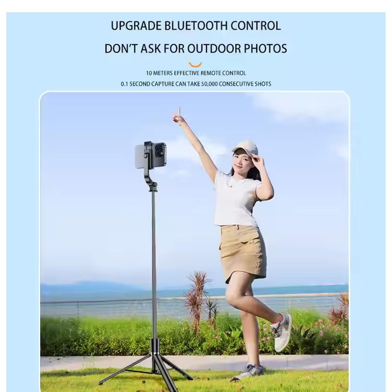 USTINE ® مجموعة SnapX1 L للتدوين مع ميكروفون لاسلكي | عصا سيلفي ثلاثية في واحد بطول 170 سم قابلة للتمديد مع حامل ثلاثي القوائم مع جهاز تحكم بلوتوث + ميكروفون K8 ليوتيوب، ريلز وتدوين الفيديو (أندرويد/آيفون) - Image 5