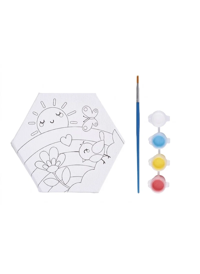 TOOLY Kids Craft Paint Your Own Flower Canvas Set (Age 3+) – Multicolored, 6 Pieces