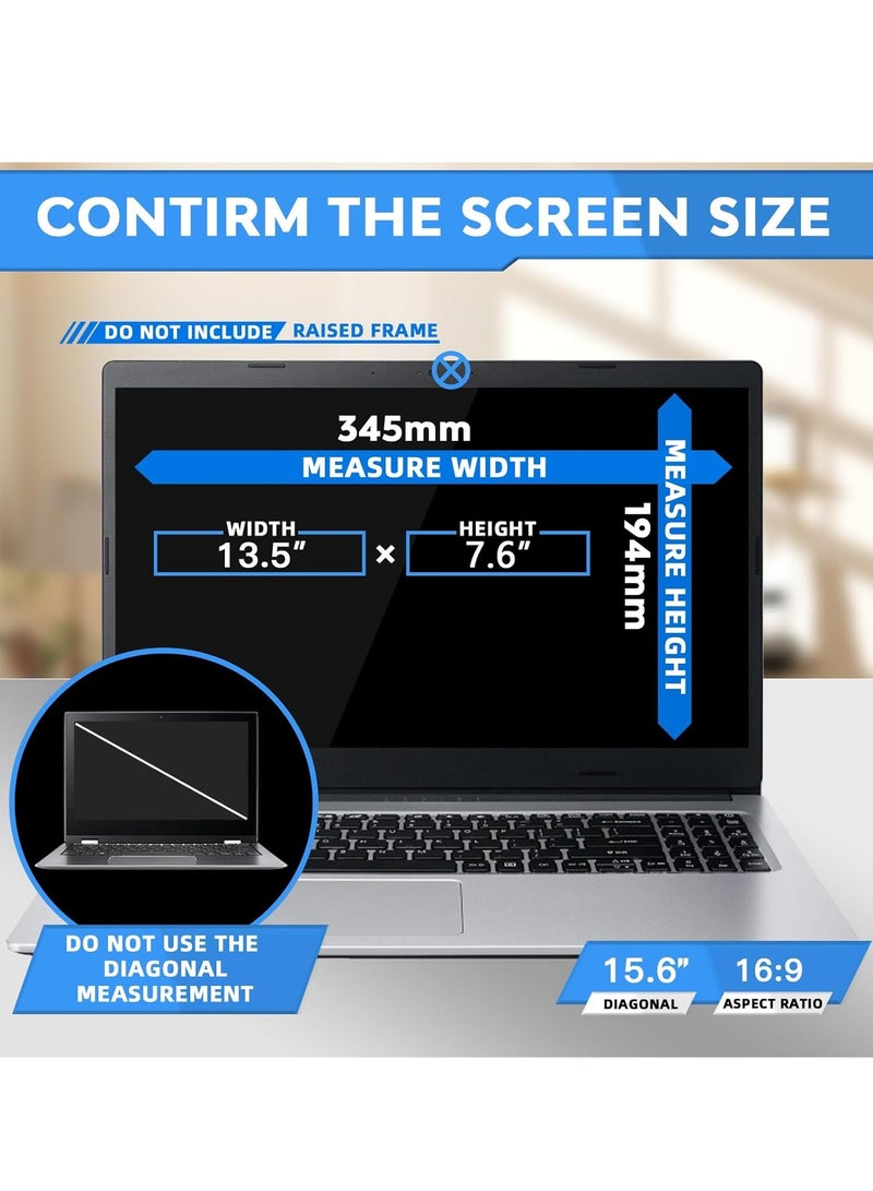 Privacy Screen 15.6 Inch Laptop Filter for 16:9 Widescreen Display Compatible with HP/Dell/Acer/Asus/Samsung/Lenovo , Removable Laptop Privacy Screen 15.6 inch - Image 2