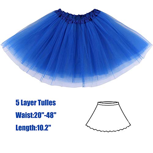 KICOFIT Tutu Skirts Women Halloween Costume Party Dress Up Running Skirt 4 Layers 5 Layers Navy - Image 2