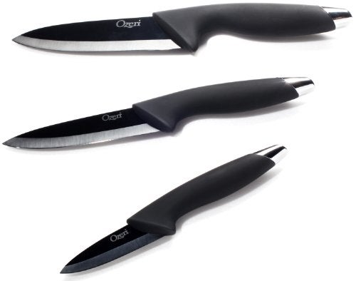 Ozeri Elite Chef 3-Piece Black Ceramic Knife Set - Image 1