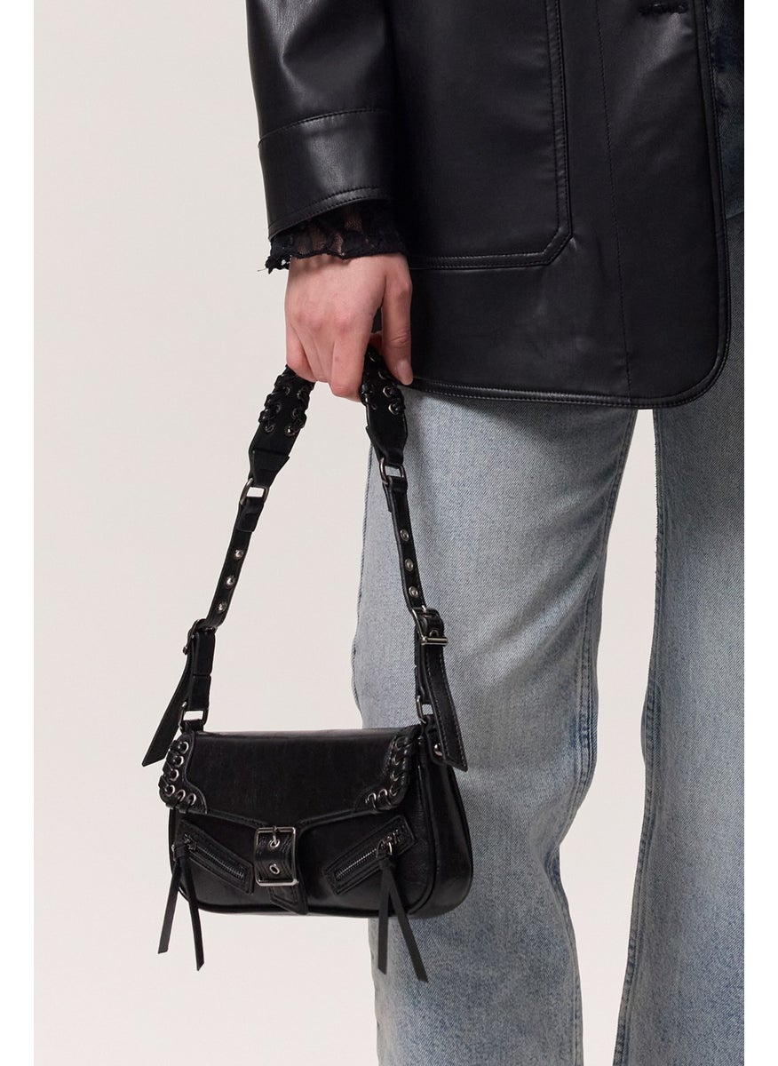 Manuka Buckle Detailed Shoulder Bag Black  - Image 1