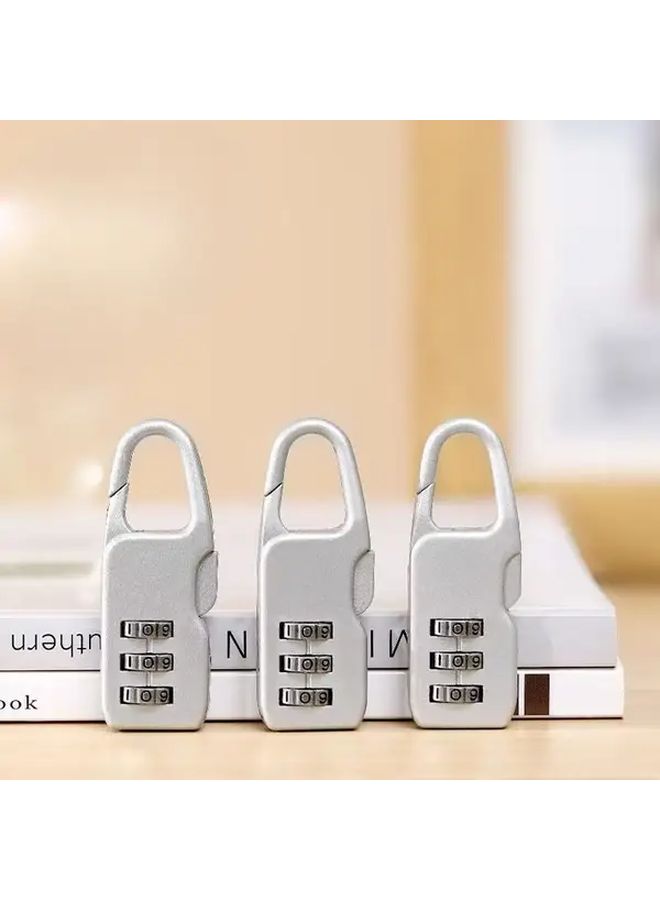 Silvery 2pcs Anti Theft Combination Padlock For Backpacks Drawers Boxes - Image 3