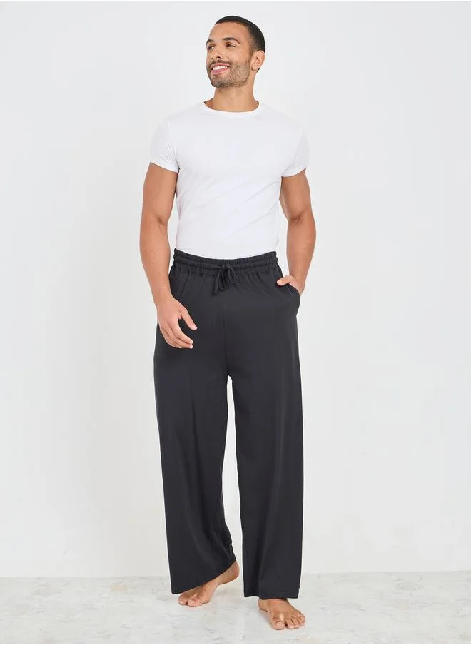 ستايلي Pocket Detail Wide Leg Pyjama with Drawstring Waistband