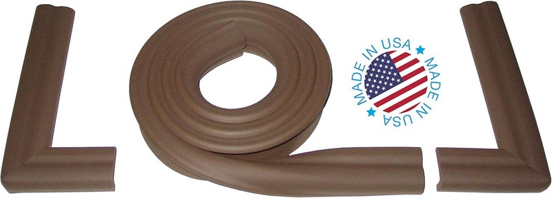 KidKusion Hearth Cushion  Made in USA  Brown  833 Ft of Padding  Child Safety Edge and Corner Guard Babyproof Fireplace Bumper - Image 1