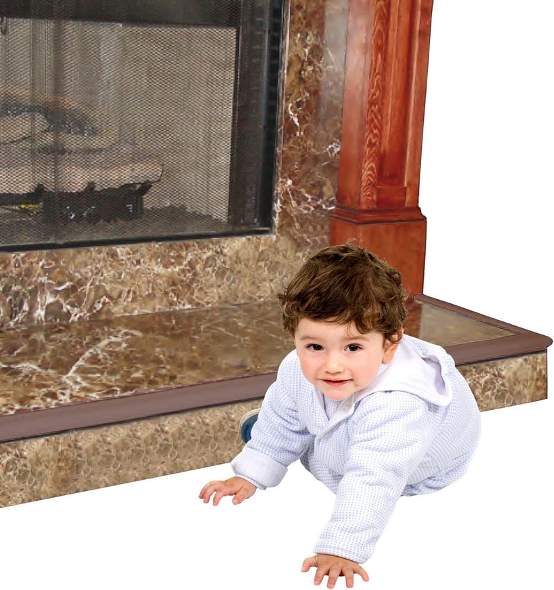 KidKusion Hearth Cushion  Made in USA  Brown  833 Ft of Padding  Child Safety Edge and Corner Guard Babyproof Fireplace Bumper - Image 3