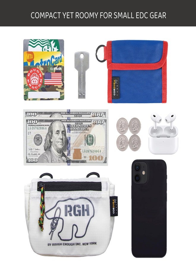 RE ROUGH ENOUGH Rough Enough Small Crossbody Bag for Women Campus Travel Cell Phone Wallet Adjustable Strap Waterproof Cordura White - Image 4