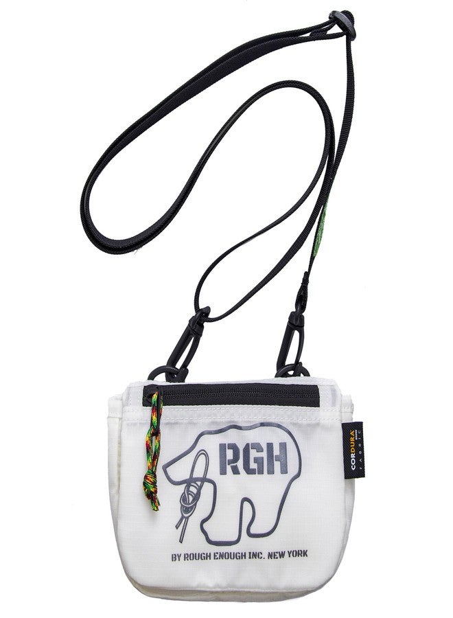 RE ROUGH ENOUGH Rough Enough Small Crossbody Bag for Women Campus Travel Cell Phone Wallet Adjustable Strap Waterproof Cordura White - Image 1
