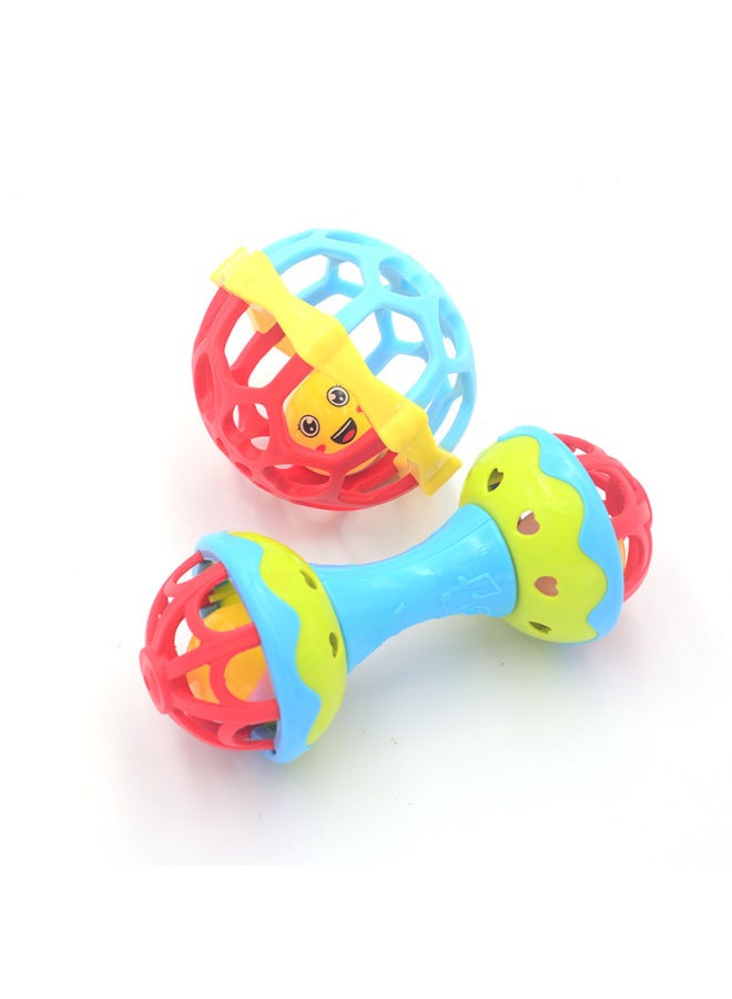 Baby Hand Grab Ball Infant Grasping Training Hand Shake Bell Newborn Touch Toy Boilable Water Baby Sensory Development Toy-Color:Color Soft Rubber Rattle Suit (opp Bag, Random Color) - Image 2