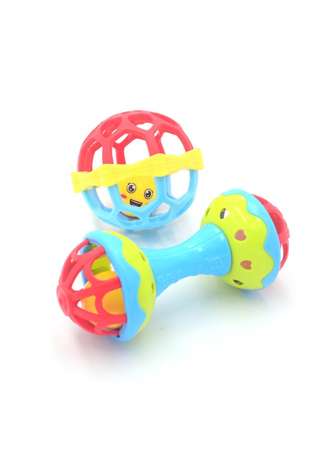 Baby Hand Grab Ball Infant Grasping Training Hand Shake Bell Newborn Touch Toy Boilable Water Baby Sensory Development Toy-Color:Color Soft Rubber Rattle Suit (opp Bag, Random Color) - Image 3