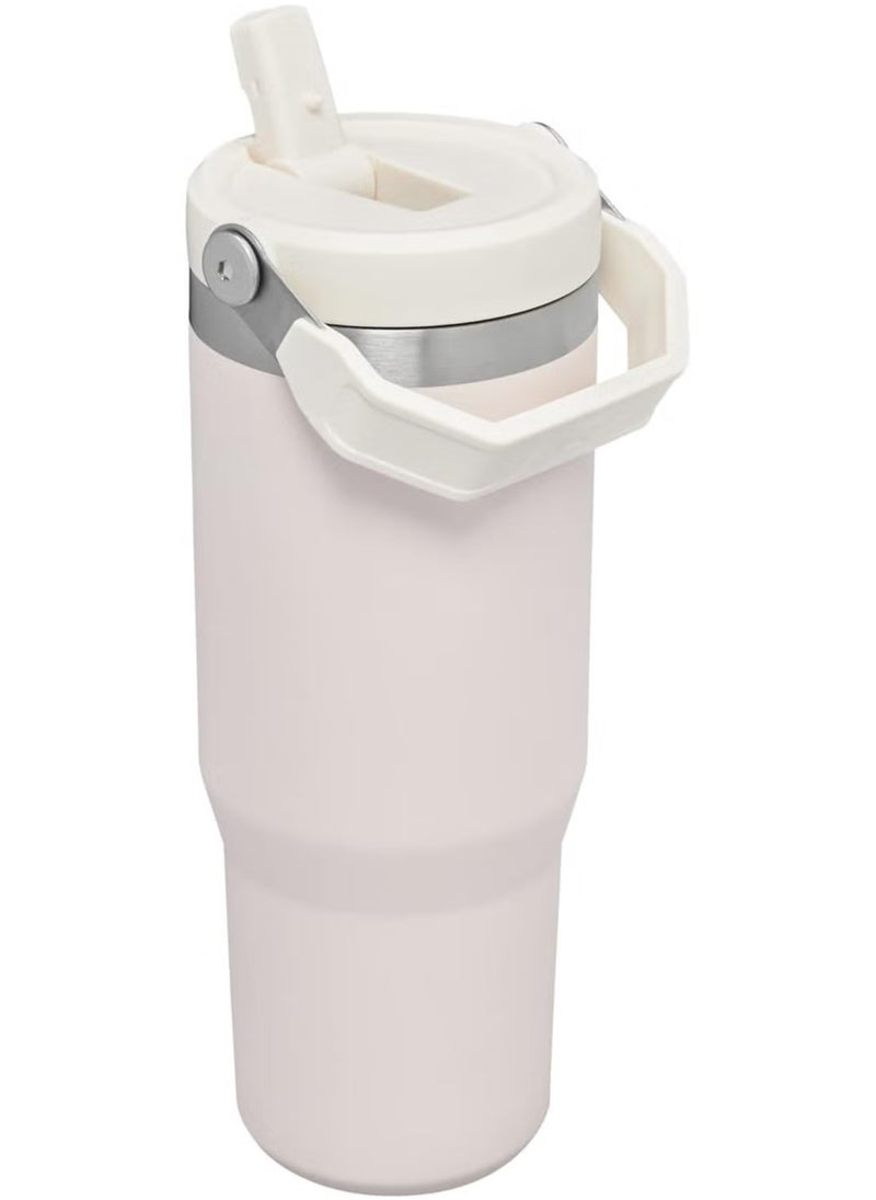 Stanley - IceFlow 30oz Stainless Steel Tumbler with Straw – Vacuum Insulated Water Bottle – Keeps Drinks Cold for 12 Hours/Iced for 2 Days – Leakproof Flip Lid – Reusable Water Cup for Home, Office, Car – Stylish Rose Quartz Design – BPA-Free, Portable & Eco-Friendly - Image 1