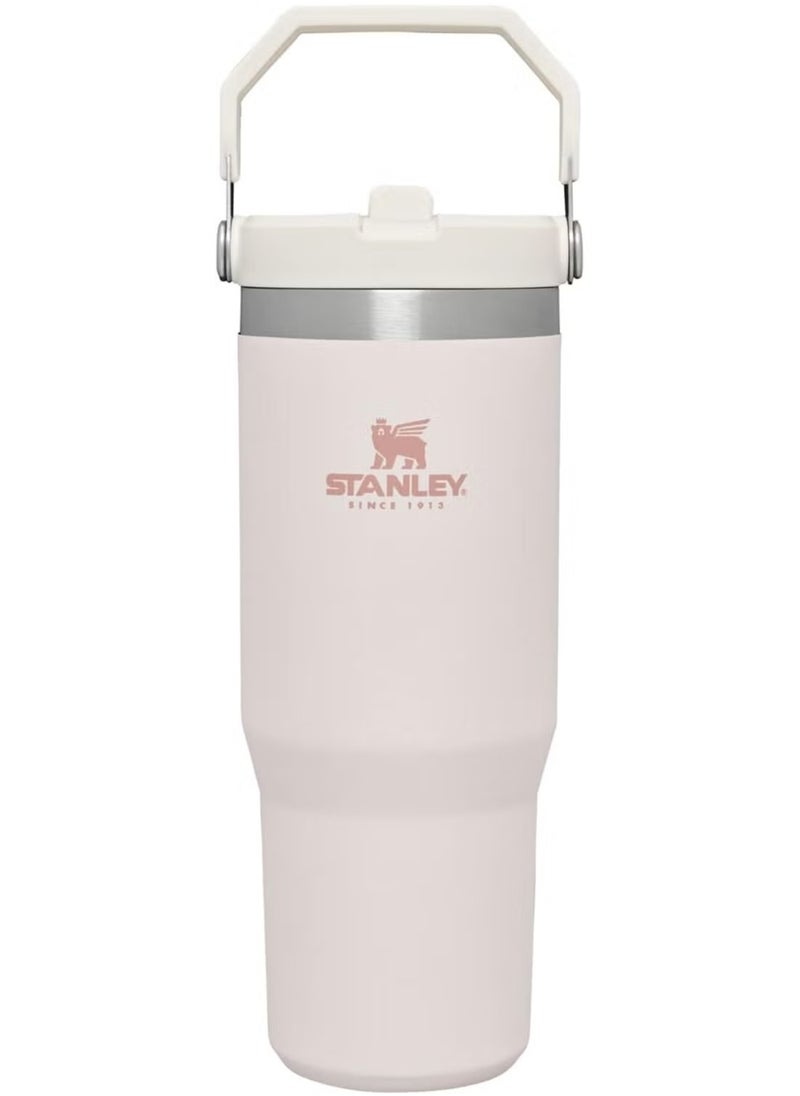Stanley - IceFlow 30oz Stainless Steel Tumbler with Straw – Vacuum Insulated Water Bottle – Keeps Drinks Cold for 12 Hours/Iced for 2 Days – Leakproof Flip Lid – Reusable Water Cup for Home, Office, Car – Stylish Rose Quartz Design – BPA-Free, Portable & Eco-Friendly - Image 1