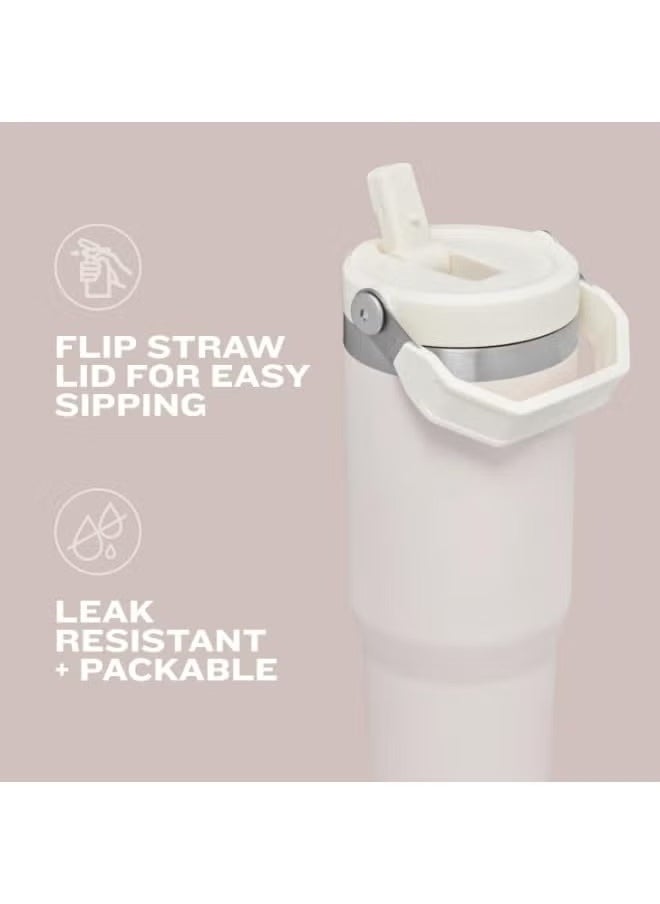 Stanley - IceFlow 30oz Stainless Steel Tumbler with Straw – Vacuum Insulated Water Bottle – Keeps Drinks Cold for 12 Hours/Iced for 2 Days – Leakproof Flip Lid – Reusable Water Cup for Home, Office, Car – Stylish Rose Quartz Design – BPA-Free, Portable & Eco-Friendly - Image 1
