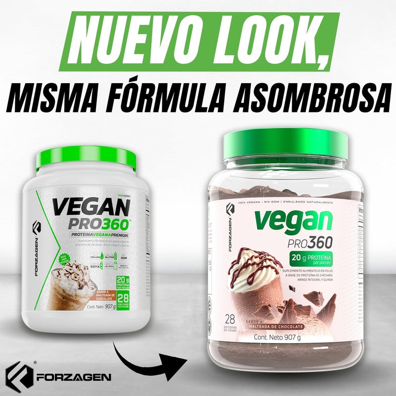 Forzagen Vegan Protein 360 2 Lbs 27 Servings Plant Based Protein Extracted from Quinoa Brown Rice and Pea Isolate Protein Dairy Soy and Gluten Free Nom GMO Chocolate Milkshake - Image 2