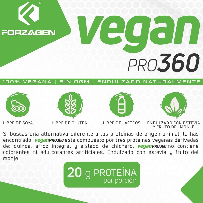 Forzagen Vegan Protein 360 2 Lbs 27 Servings Plant Based Protein Extracted from Quinoa Brown Rice and Pea Isolate Protein Dairy Soy and Gluten Free Nom GMO Chocolate Milkshake - Image 5
