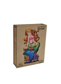 Life Full Wooden Jigsaw Puzzles, 3D Wooden Animals Shaped Puzzles, Best Gift for Adults and Kids DIY Puzzle Piece, Colorful Unique Shaped Mermaid Puzzles A4- 8.2 X 11.6in  - Image 1