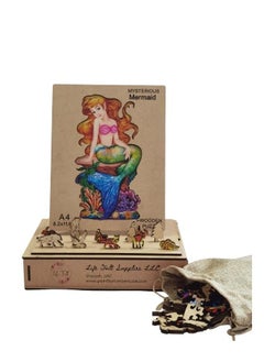 Life Full Wooden Jigsaw Puzzles, 3D Wooden Animals Shaped Puzzles, Best Gift for Adults and Kids DIY Puzzle Piece, Colorful Unique Shaped Mermaid Puzzles A4- 8.2 X 11.6in  - Image 3