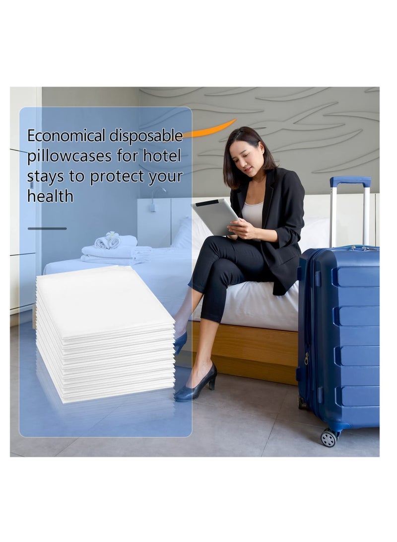 Excefore 20 قطعة من أغطية الوسائد القابلة للتصرف، 32 × 20 بوصة وسادة بيضاء للفنادق للاستخدام الفردي، مستلزمات الفراش القابلة للتصرف للمنزل - Image 5