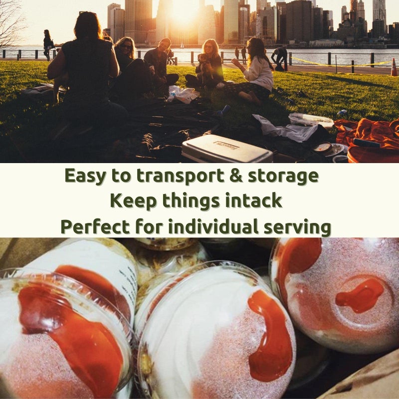 Aatriet 10 oz Clear Plastic Dessert Cups with Dome Lids No hole - 20 Sets Disposable Snack Bowls for Ice Cream  Parfait  Banana Pudding  Jello and Individual Desserts at Party  Fruit Cup with No Leaks - Image 5