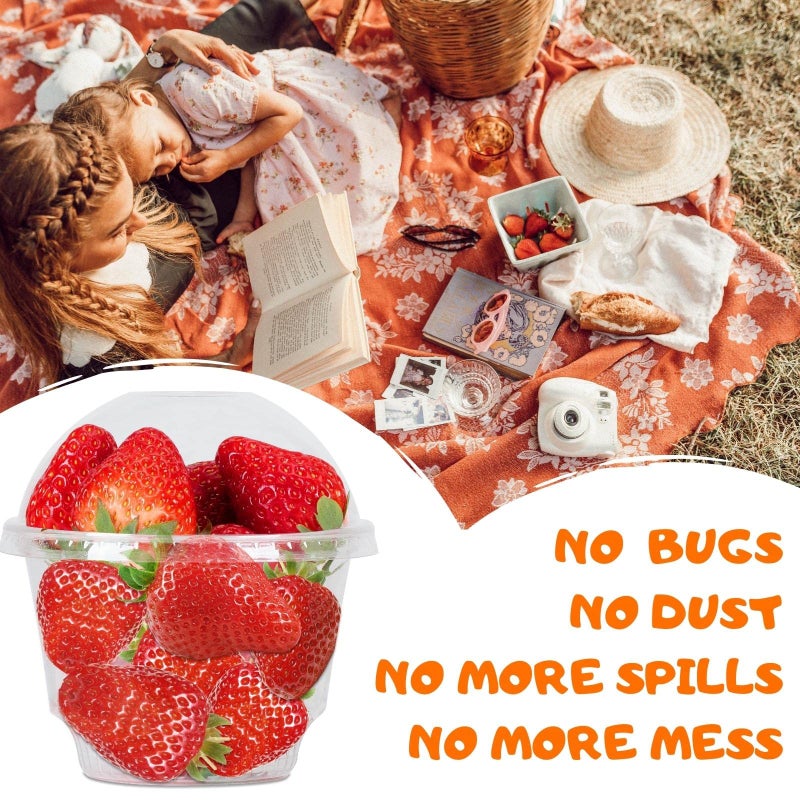 Aatriet 10 oz Clear Plastic Dessert Cups with Dome Lids No hole - 20 Sets Disposable Snack Bowls for Ice Cream  Parfait  Banana Pudding  Jello and Individual Desserts at Party  Fruit Cup with No Leaks - Image 4