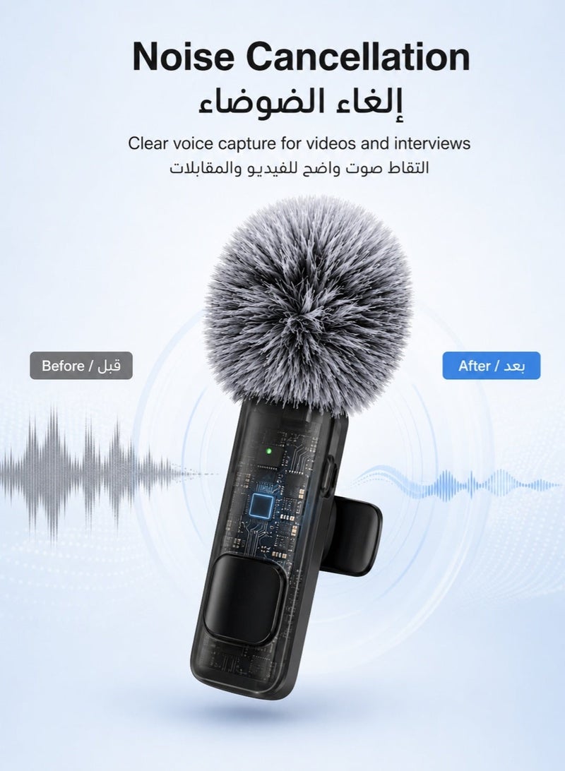 jaexest Dual Wireless Lavalier Microphone Set, USB‑C and Lightning Clip‑On Lapel Mic with Noise Cancellation, Plug and Play Mini Wireless Microphone for iPhone Android Video Recording Interview Vlogging Live Streaming - Image 5