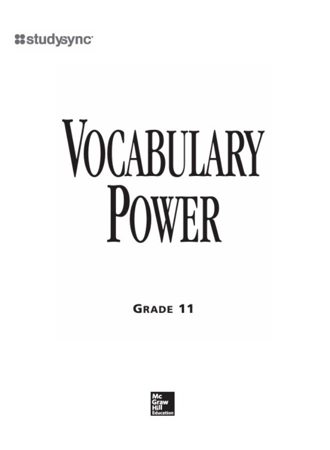 StudySync  Vocabulary Workbook Grade 11 - Image 1